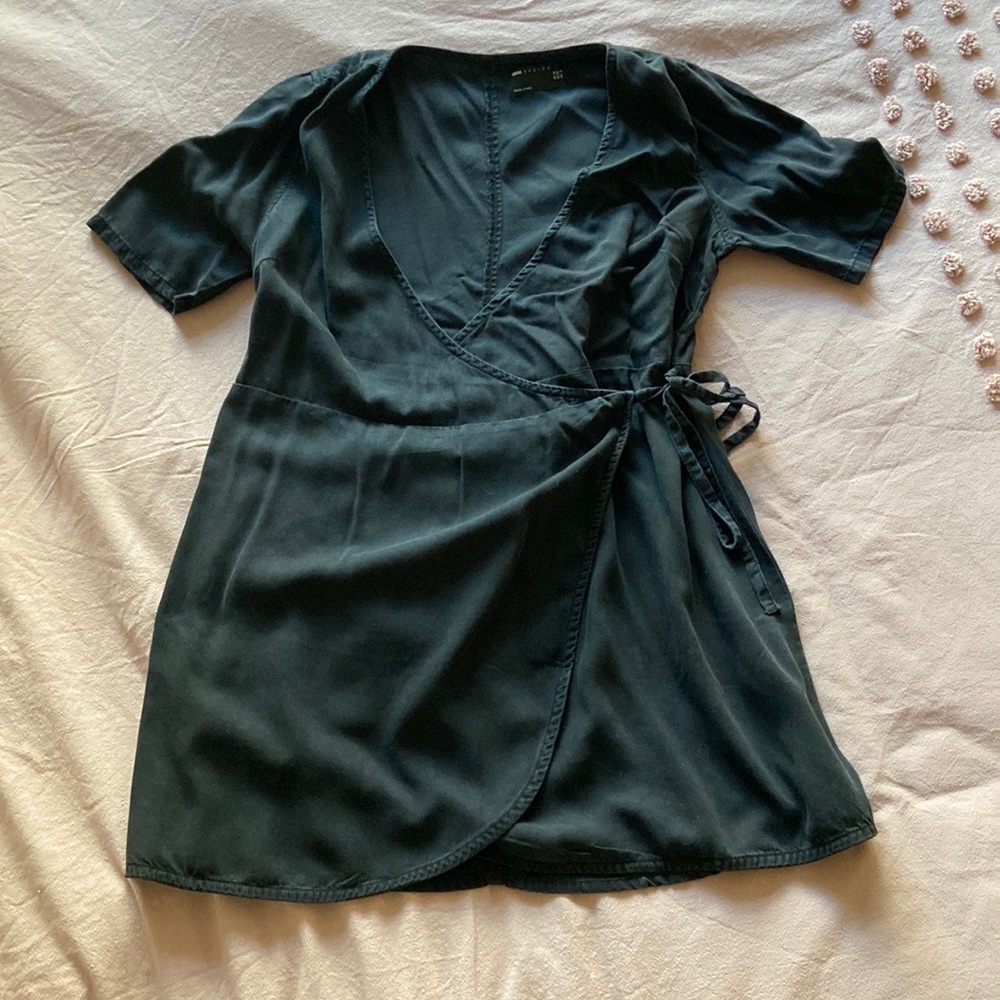 ASOS Design soft denim wrap smock dress - Picture 2 of 7